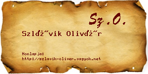 Szlávik Olivér névjegykártya