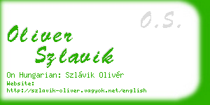 oliver szlavik business card