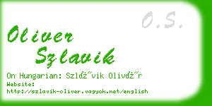 oliver szlavik business card